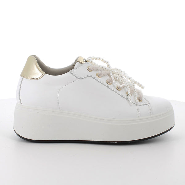 Igi&Co Sneakers con zeppa bianco con lacci Donna