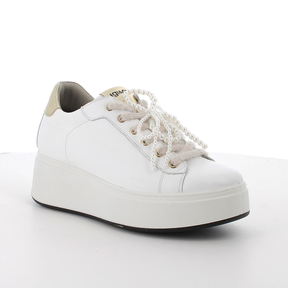 Igi&Co Sneakers con zeppa bianco con lacci Donna