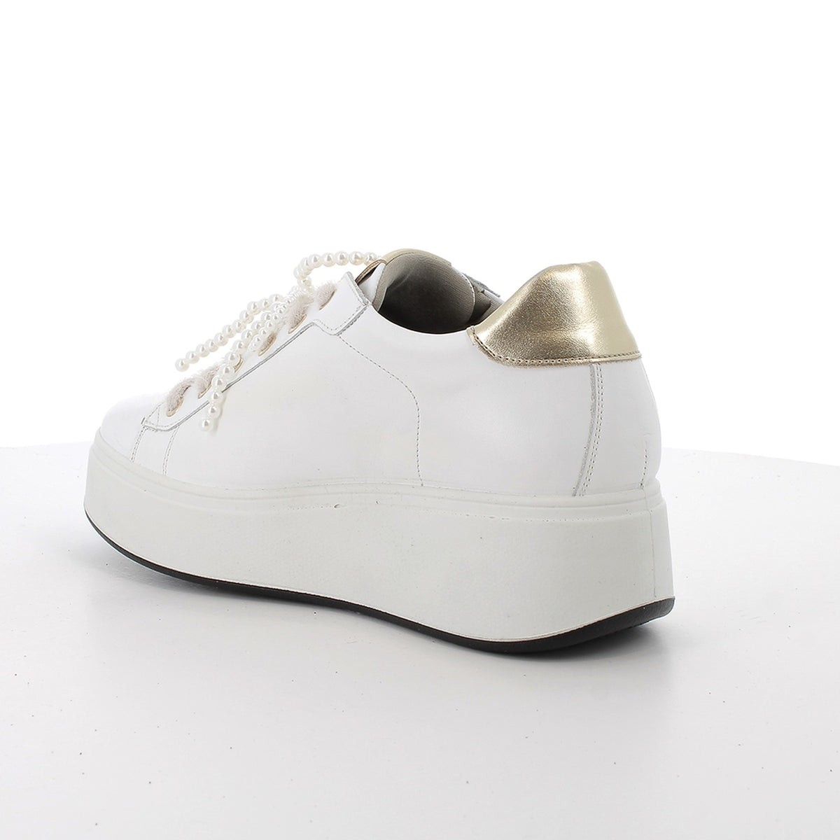 Igi&Co Sneakers con zeppa bianco con lacci Donna