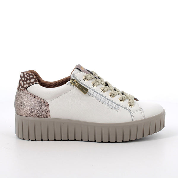 Igi&Co Sneakers con zeppa bianco con zip Donna
