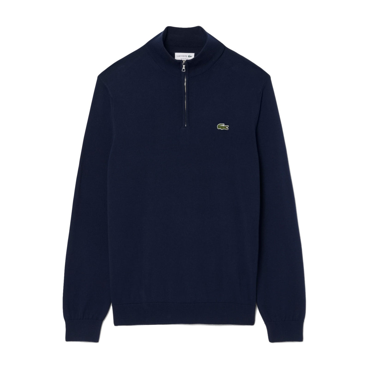 Lacoste Pullover in cotone a collo alto con zip Uomo