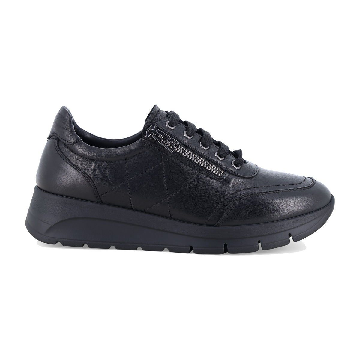 Melluso Sneakers comode in pelle nero Donna