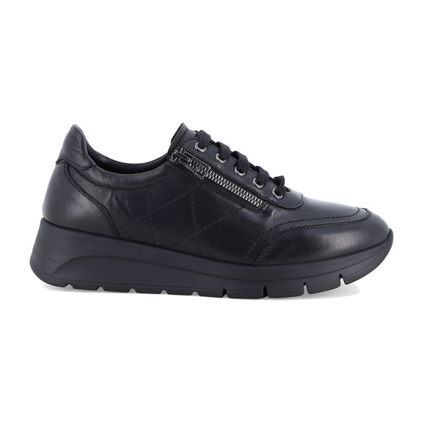 Melluso Sneakers comode in pelle nero Donna