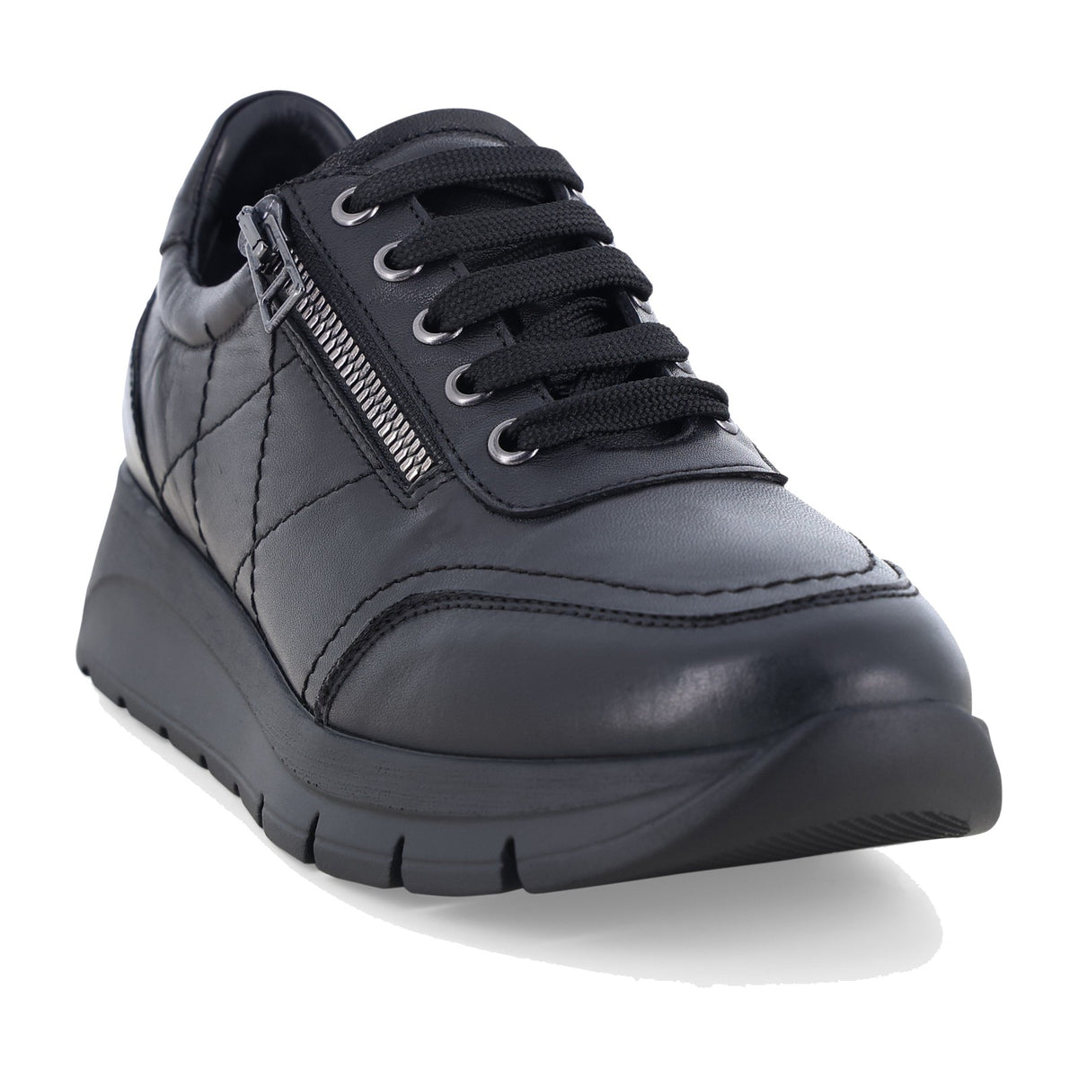 Melluso Sneakers comode in pelle nero Donna