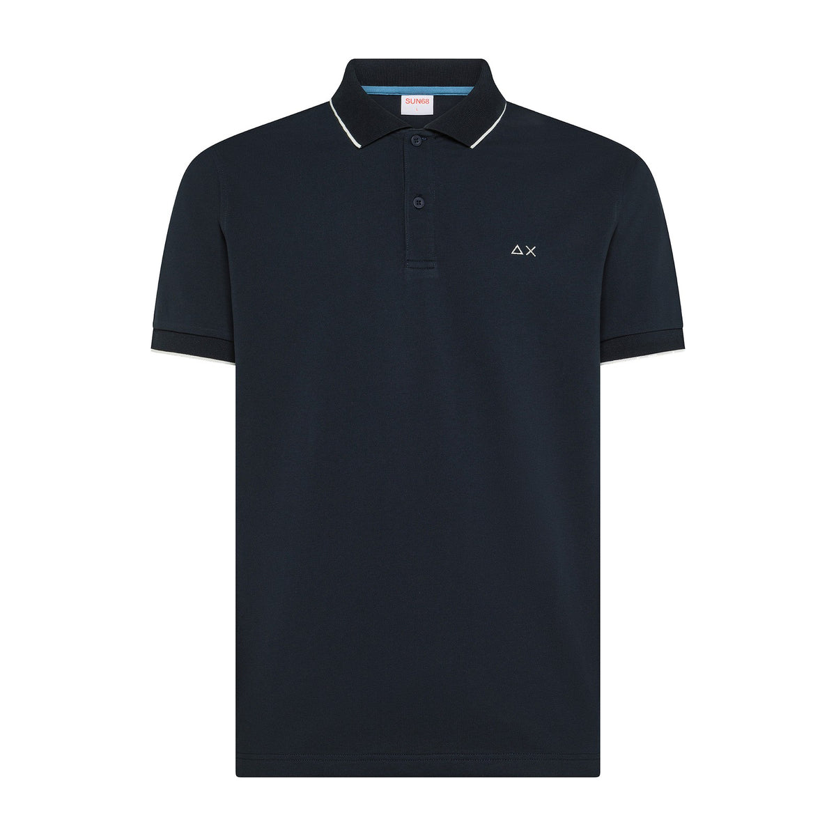 SUN68 Polo in cotone con dettagli a contrasto Uomo